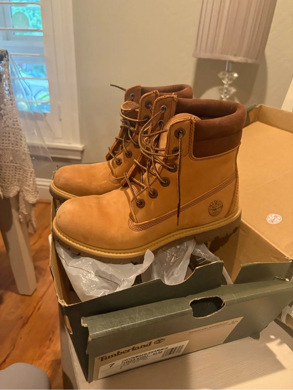 Timberland women’s  Wheat Nubuck Work Boots - Honey Tan